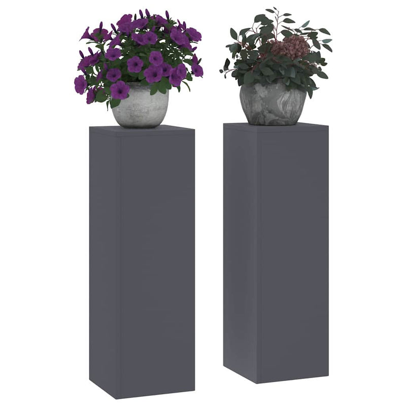 vidaXL Növényállványok 2 pcs Antracit 24 x 24 x 75 cm Acél
