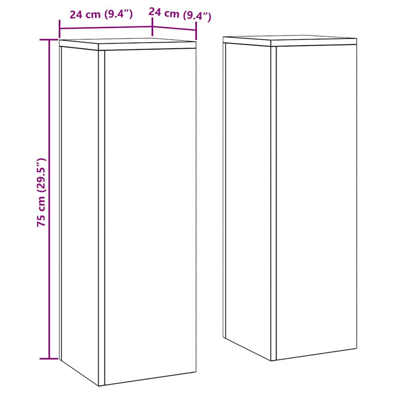 vidaXL Növényállványok 2 pcs Antracit 24 x 24 x 75 cm Acél