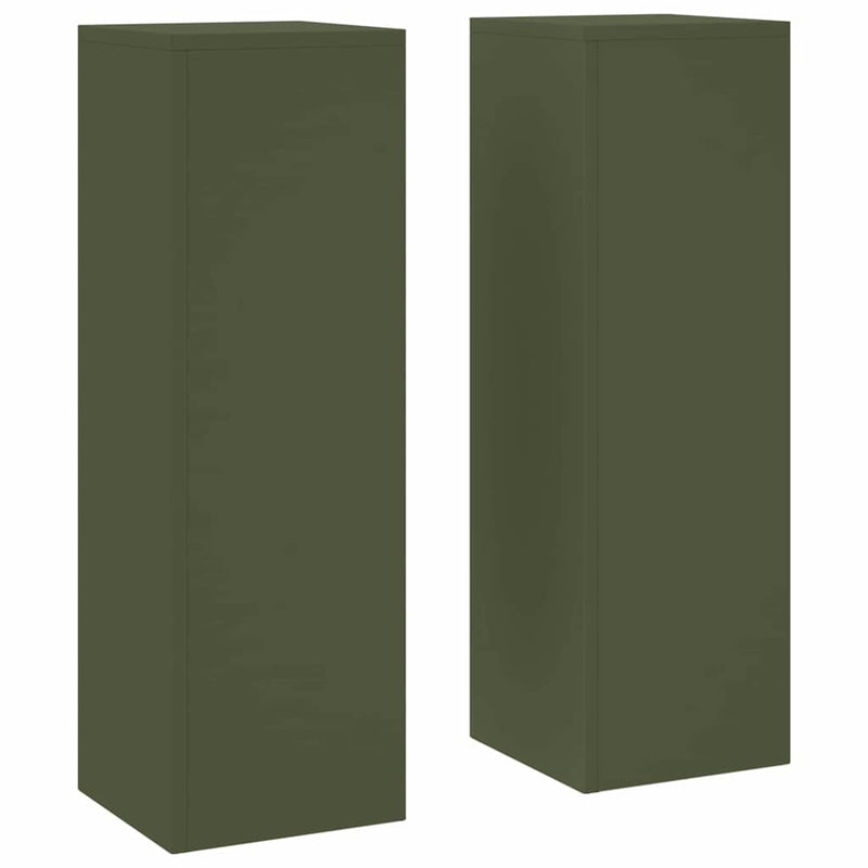vidaXL Növényállványok 2 pcs Oliva zöld 24 x 24 x 75 cm Acél