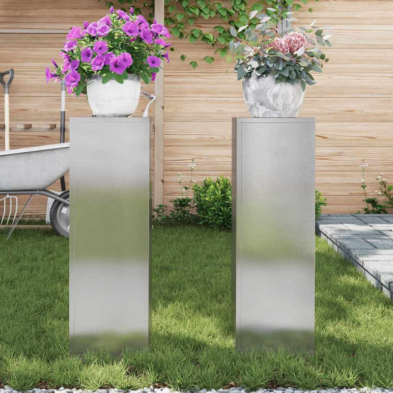 vidaXL Növényállványok 2 pcs Ezüst 24 x 24 x 75 cm Rozsdamentes acél