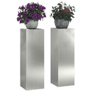 vidaXL Növényállvány 2 pcs Ezüst 24 x 24 x 75 cm Horganyzott acél