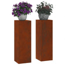 vidaXL Növényállvány 2 pcs Rozsdás 24 x 24 x 75 cm Időjárásálló acél