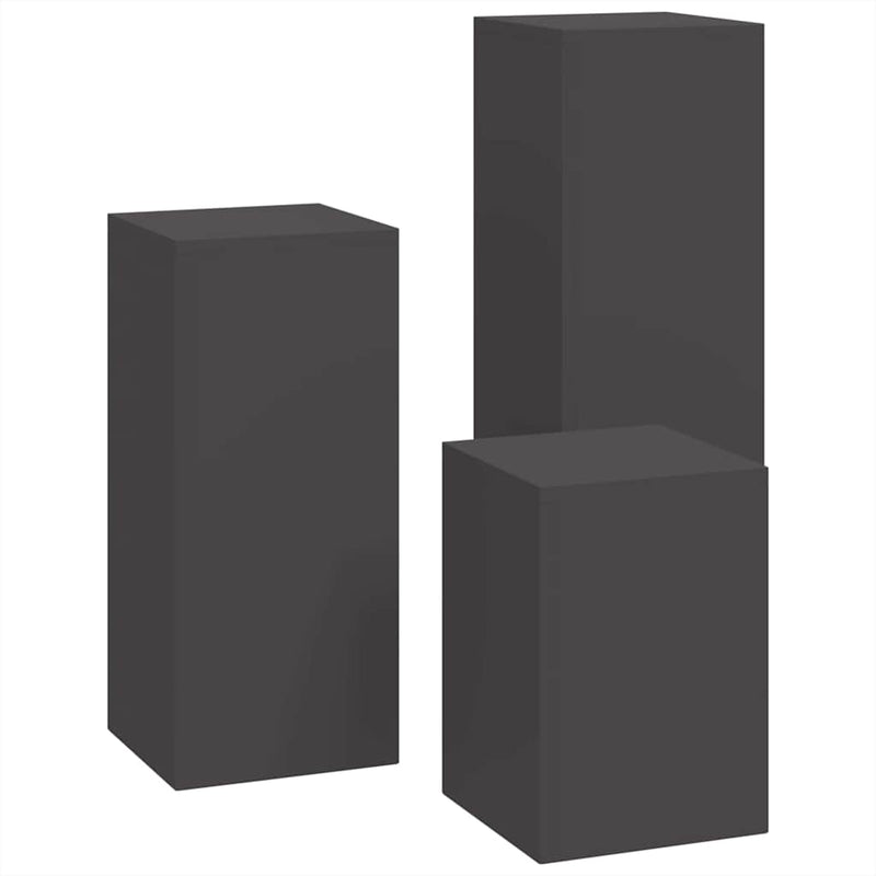 vidaXL Növényállványok 3 pcs Fekete 24 x 24 x 75 cm Acél