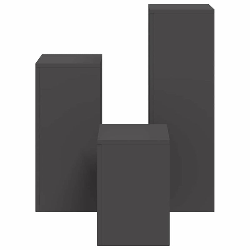 vidaXL Növényállványok 3 pcs Fekete 24 x 24 x 75 cm Acél