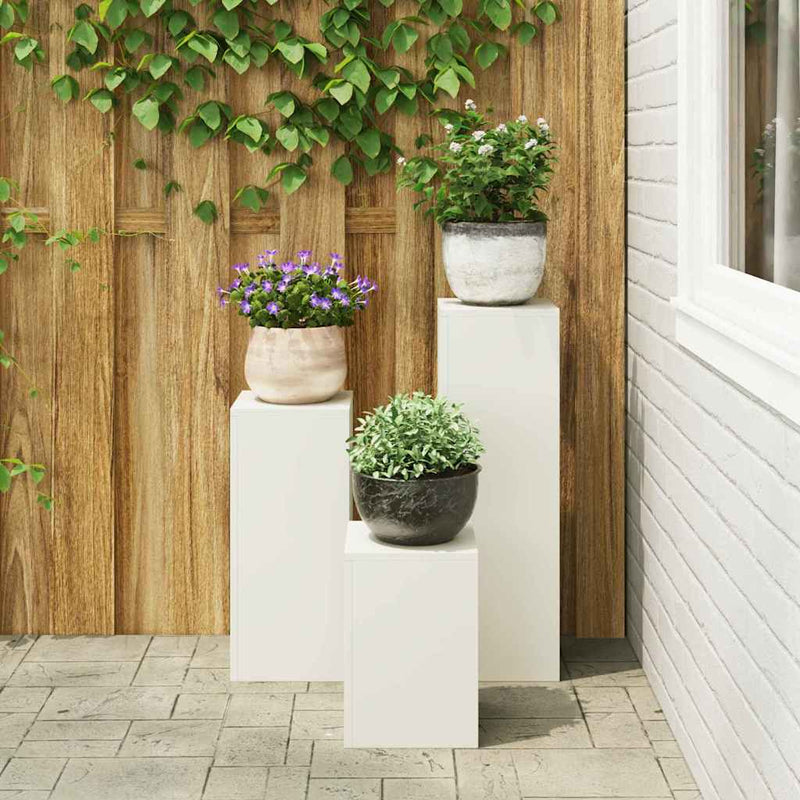 vidaXL Növényállványok 3 pcs Fehér 24 x 24 x 75 cm Acél