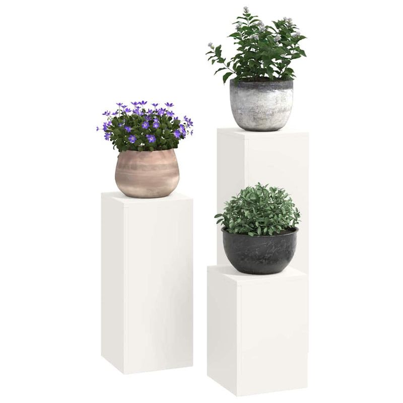 vidaXL Növényállványok 3 pcs Fehér 24 x 24 x 75 cm Acél