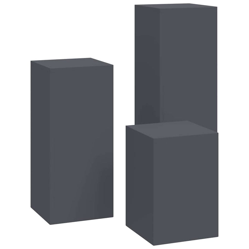 vidaXL Növényállványok 3 pcs Antracit 24 x 24 x 75 cm Acél