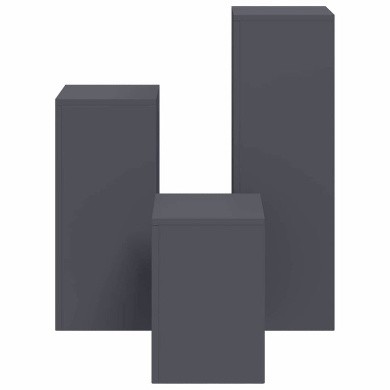 vidaXL Növényállványok 3 pcs Antracit 24 x 24 x 75 cm Acél