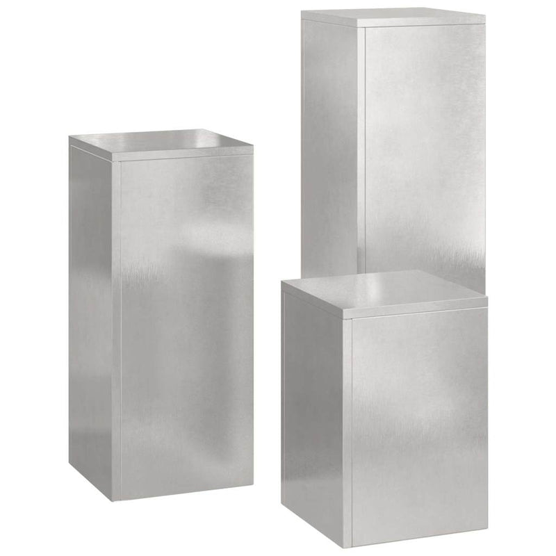 vidaXL Növényállványok 3 pcs Ezüst 24 x 24 x 75 cm Rozsdamentes acél