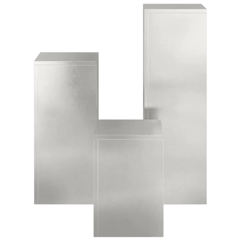 vidaXL Növényállványok 3 pcs Ezüst 24 x 24 x 75 cm Rozsdamentes acél