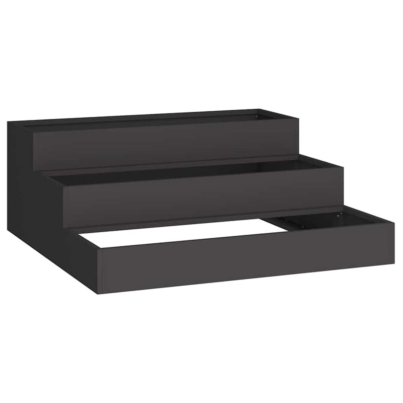vidaXL Kerti cserép Fekete 90 x 90 x 35 cm Acél