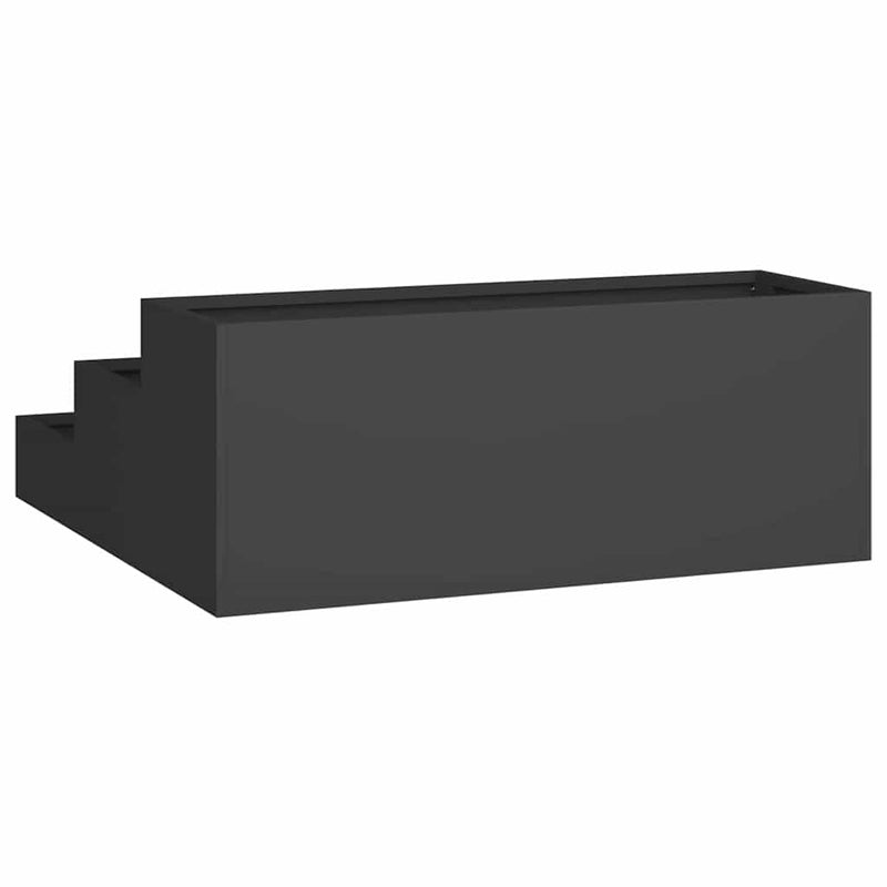 vidaXL Kerti cserép Fekete 90 x 90 x 35 cm Acél