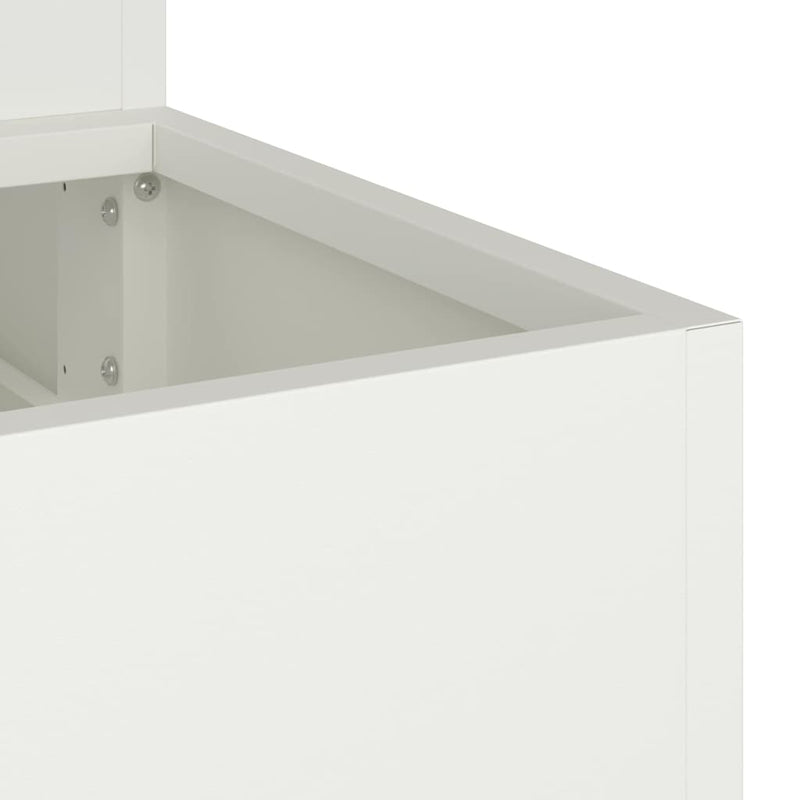 vidaXL Kerti cserép Fehér 90 x 90 x 35 cm Acél