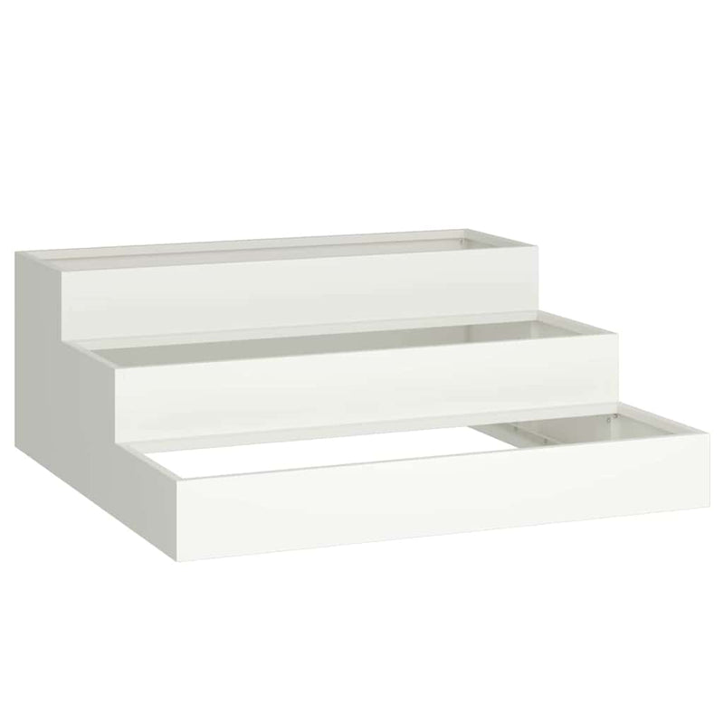 vidaXL Kerti cserép Fehér 90 x 90 x 35 cm Acél