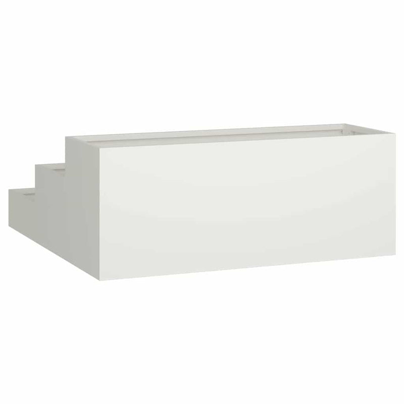 vidaXL Kerti cserép Fehér 90 x 90 x 35 cm Acél
