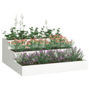 vidaXL Kerti cserép Fehér 90 x 90 x 35 cm Hidegen hengerelt acél