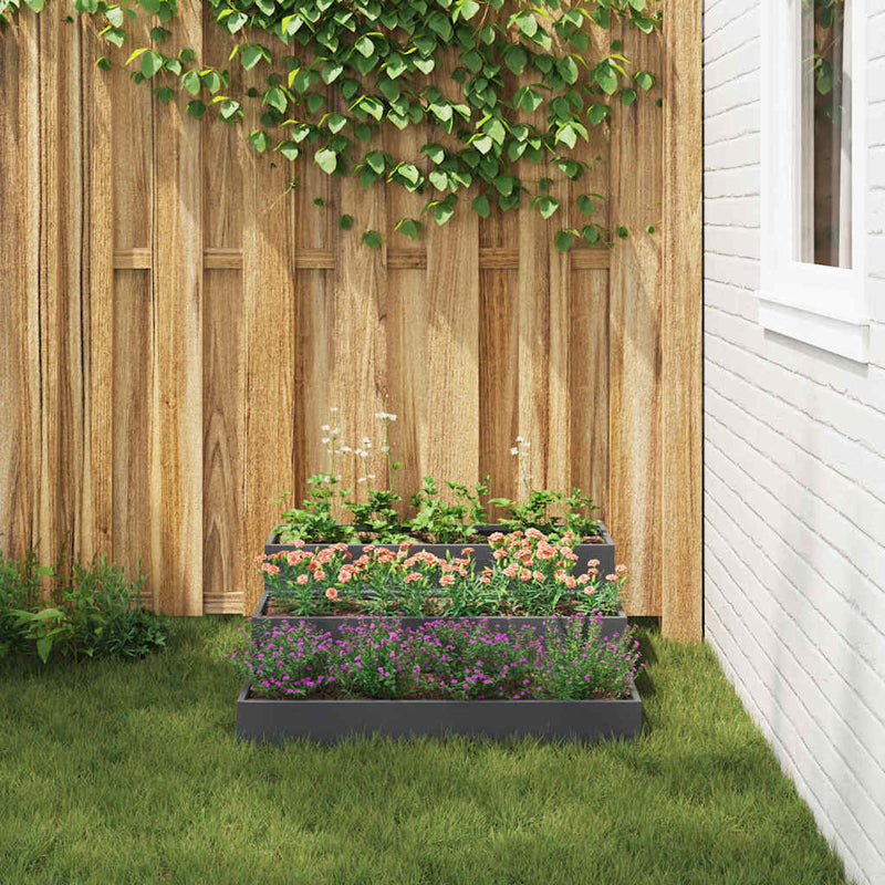 vidaXL Kerti cserép Antracit 90 x 90 x 35 cm Acél