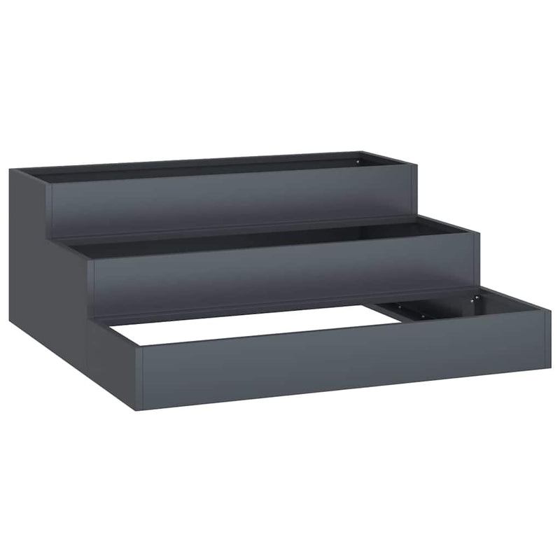 vidaXL Kerti cserép Antracit 90 x 90 x 35 cm Acél