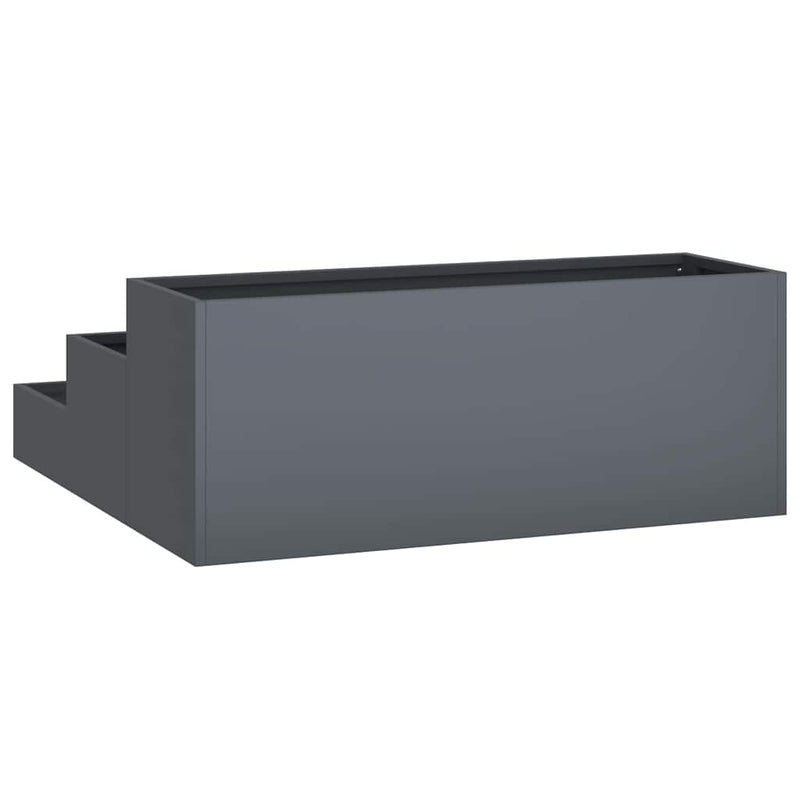 vidaXL Kerti cserép Antracit 90 x 90 x 35 cm Acél