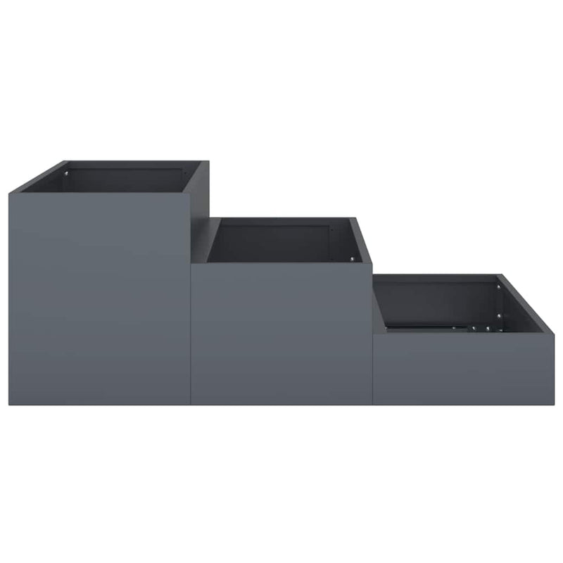 vidaXL Kerti cserép Antracit 90 x 90 x 35 cm Acél