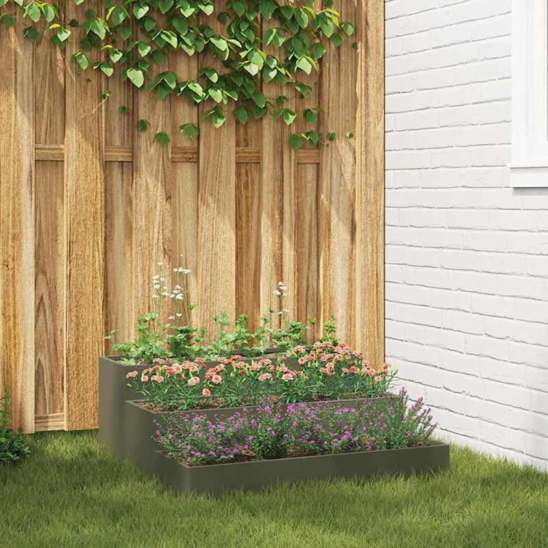 vidaXL Kerti cserép Oliva zöld 90 x 90 x 35 cm Acél