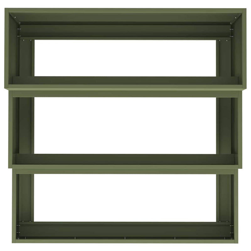 vidaXL Kerti cserép Oliva zöld 90 x 90 x 35 cm Acél