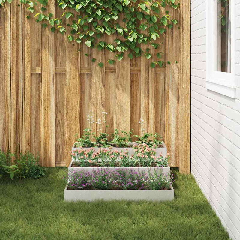 vidaXL Kerti cserép Ezüst 90 x 90 x 35 cm Rozsdamentes acél