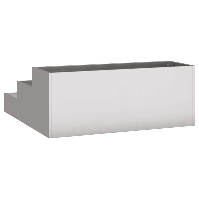 vidaXL Kerti cserép Ezüst 90 x 90 x 35 cm Rozsdamentes acél
