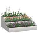 vidaXL Kerti cserép Ezüst 90 x 90 x 35 cm Rozsdamentes acél