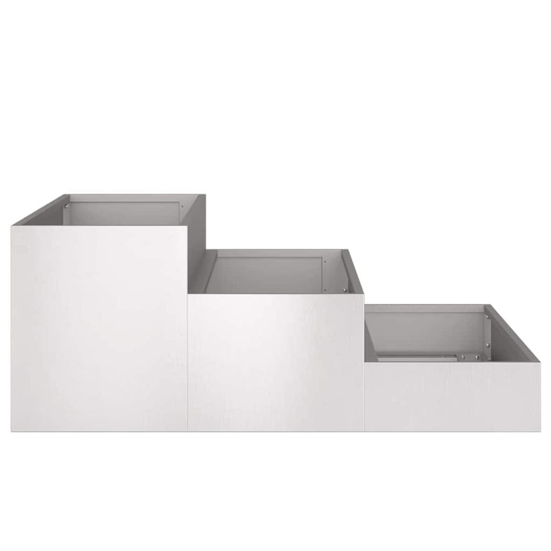 vidaXL Kerti cserép Ezüst 90 x 90 x 35 cm Rozsdamentes acél