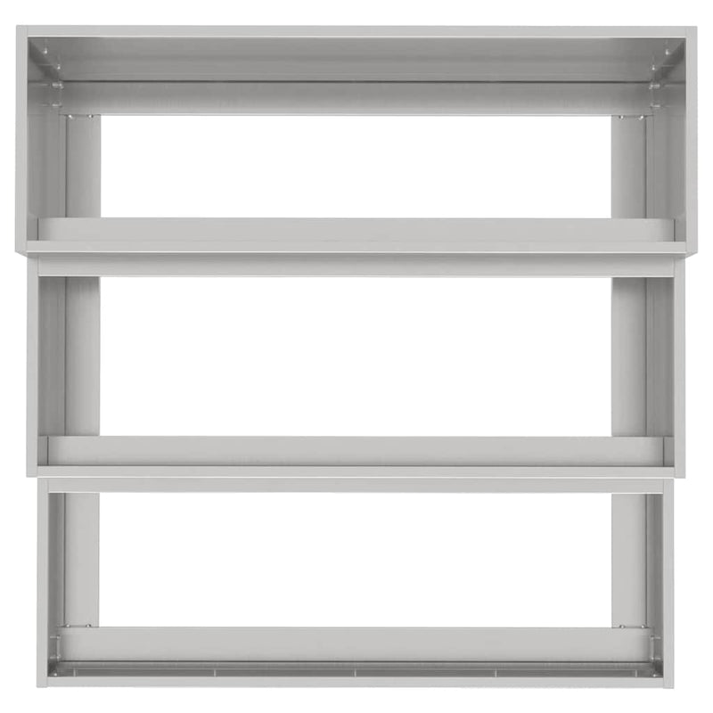 vidaXL Kerti cserép Ezüst 90 x 90 x 35 cm Rozsdamentes acél