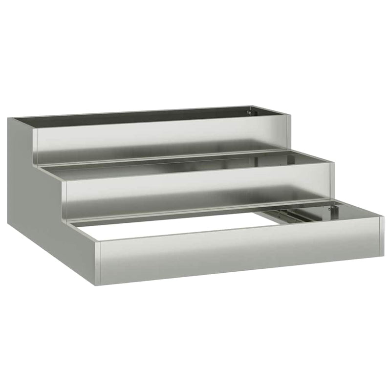 vidaXL Kerti cserép Ezüst 90 x 90 x 35 cm Horganyzott acél