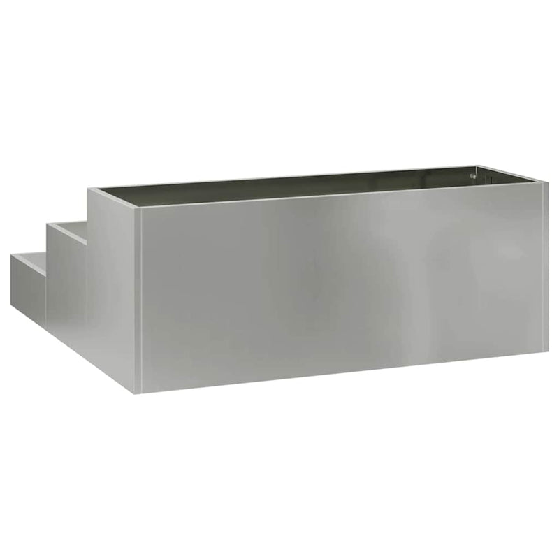 vidaXL Kerti cserép Ezüst 90 x 90 x 35 cm Horganyzott acél