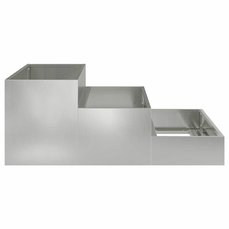 vidaXL Kerti cserép Ezüst 90 x 90 x 35 cm Horganyzott acél