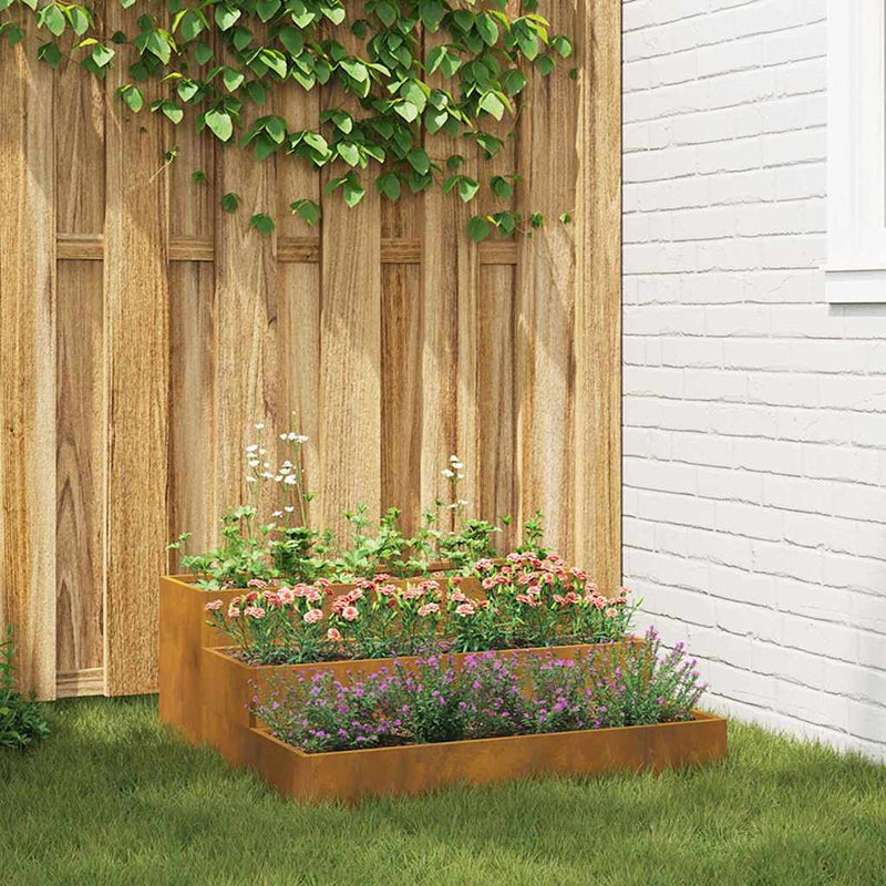 vidaXL Kerti cserép Rozsdás 90 x 90 x 35 cm időjárásálló acél