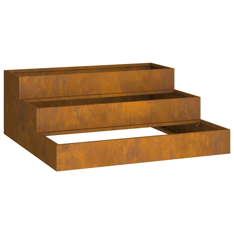 vidaXL Kerti cserép Rozsdás 90 x 90 x 35 cm időjárásálló acél