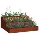 vidaXL Kerti cserép Rozsdás 90 x 90 x 35 cm Időjárásálló acél