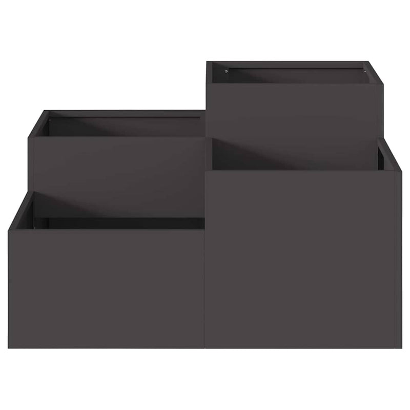 vidaXL Kerti cserép Fekete 80 x 80 x 48 cm Acél