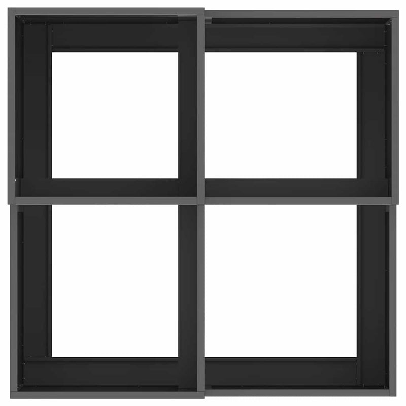 vidaXL Kerti cserép Fekete 80 x 80 x 48 cm Acél