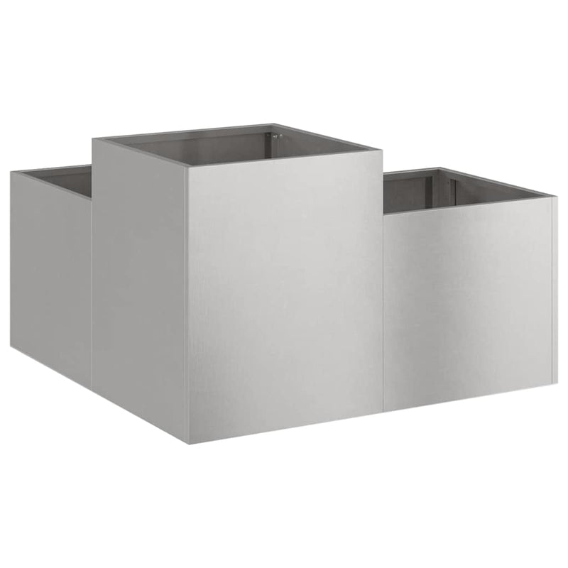vidaXL Kerti cserép Ezüst 80 x 80 x 48 cm Rozsdamentes acél