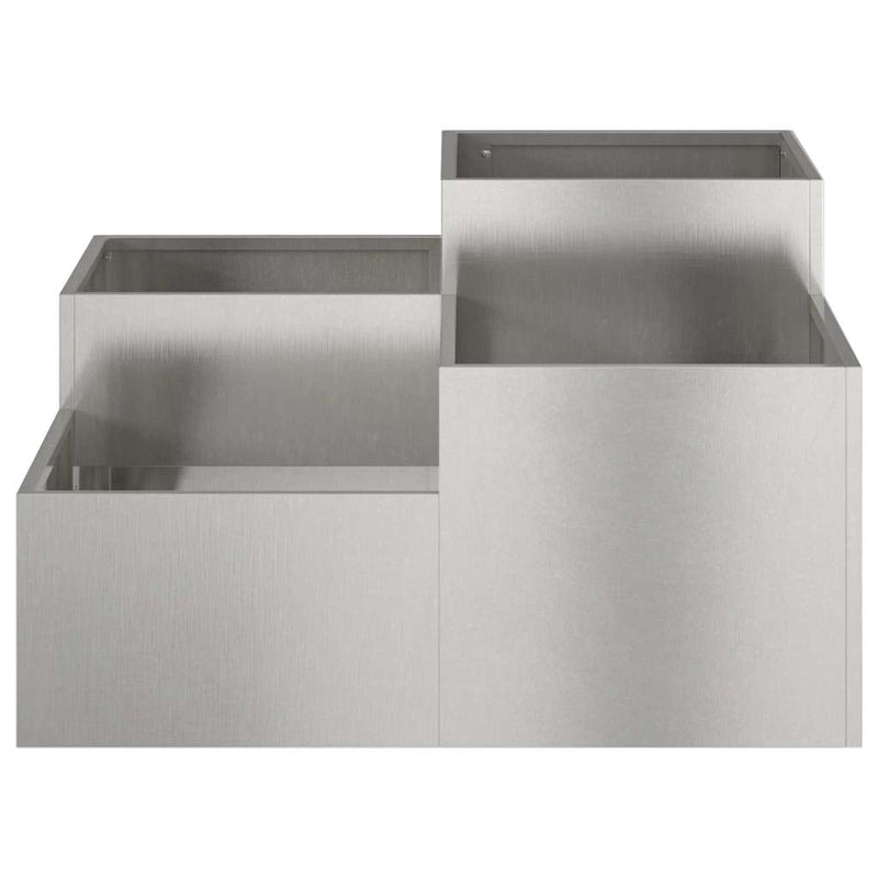 vidaXL Kerti cserép Ezüst 80 x 80 x 48 cm Rozsdamentes acél