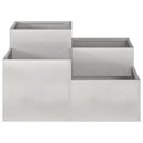 vidaXL Kerti cserép Ezüst 80 x 80 x 48 cm Rozsdamentes acél
