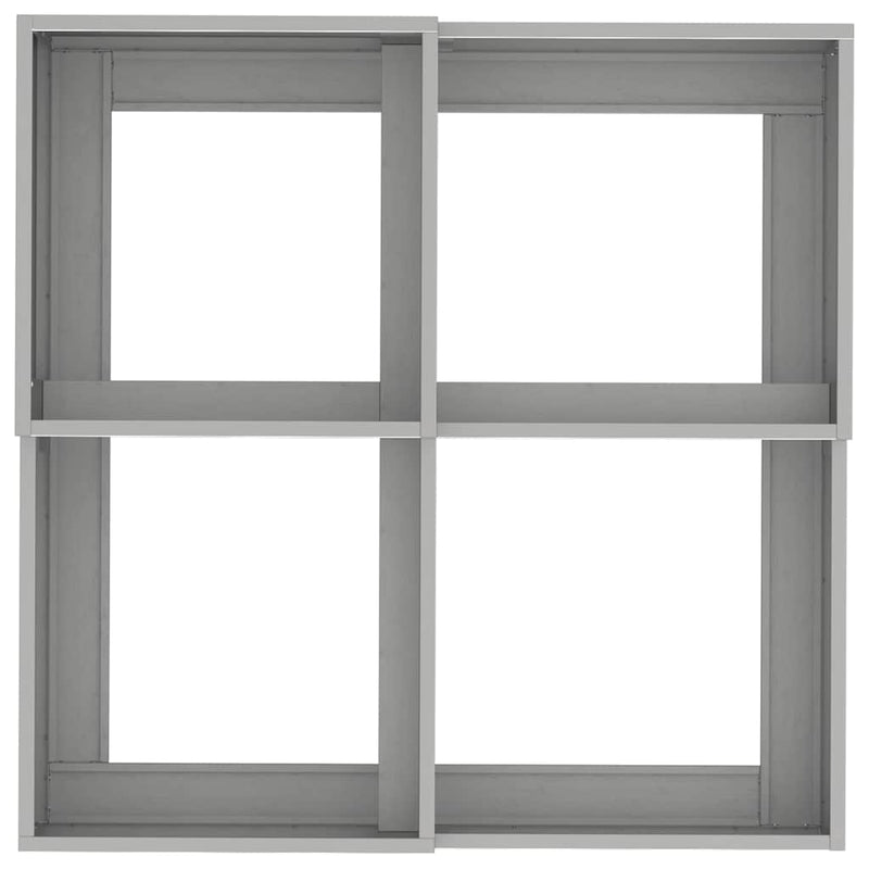 vidaXL Kerti cserép Ezüst 80 x 80 x 48 cm Rozsdamentes acél