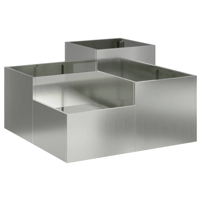 vidaXL Kerti cserép Ezüst 80 x 80 x 48 cm Horganyzott acél