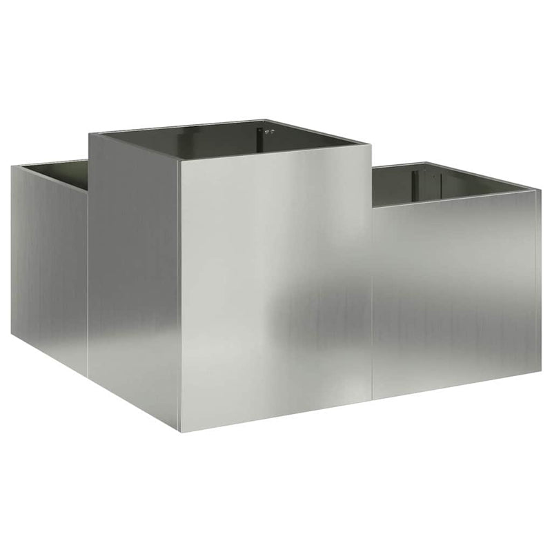 vidaXL Kerti cserép Ezüst 80 x 80 x 48 cm Horganyzott acél