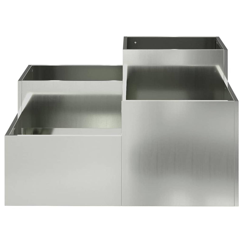 vidaXL Kerti cserép Ezüst 80 x 80 x 48 cm Horganyzott acél