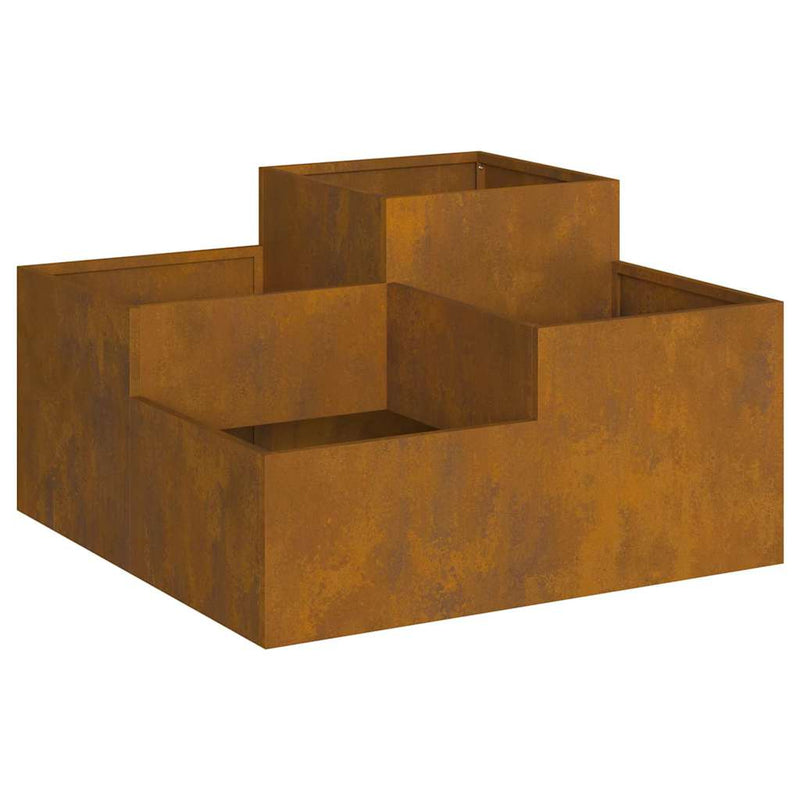vidaXL Kerti cserép Rozsdás 100 x 100 x 48 cm időjárásálló acél