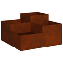 vidaXL Kerti cserép Rozsdás 80 x 80 x 48 cm Időjárásálló acél