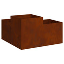 vidaXL Kerti cserép Rozsdás 80 x 80 x 48 cm Időjárásálló acél