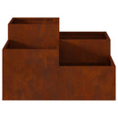 vidaXL Kerti cserép Rozsdás 80 x 80 x 48 cm Időjárásálló acél
